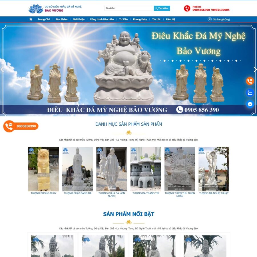 Theme WordPress Đá Mỹ Nghệ Tượng Phật 01