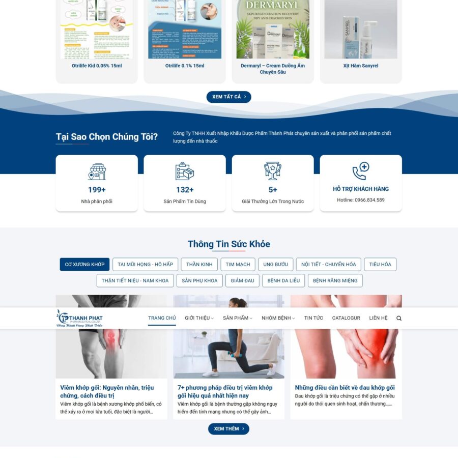 Theme WordPress Xuất Nhập Khẩu Dược Phẩm Thành Phát