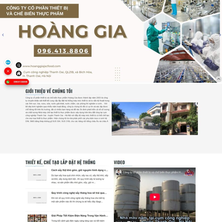 Theme WordPress Thiết Bị Chế Biến Thược Phẩm