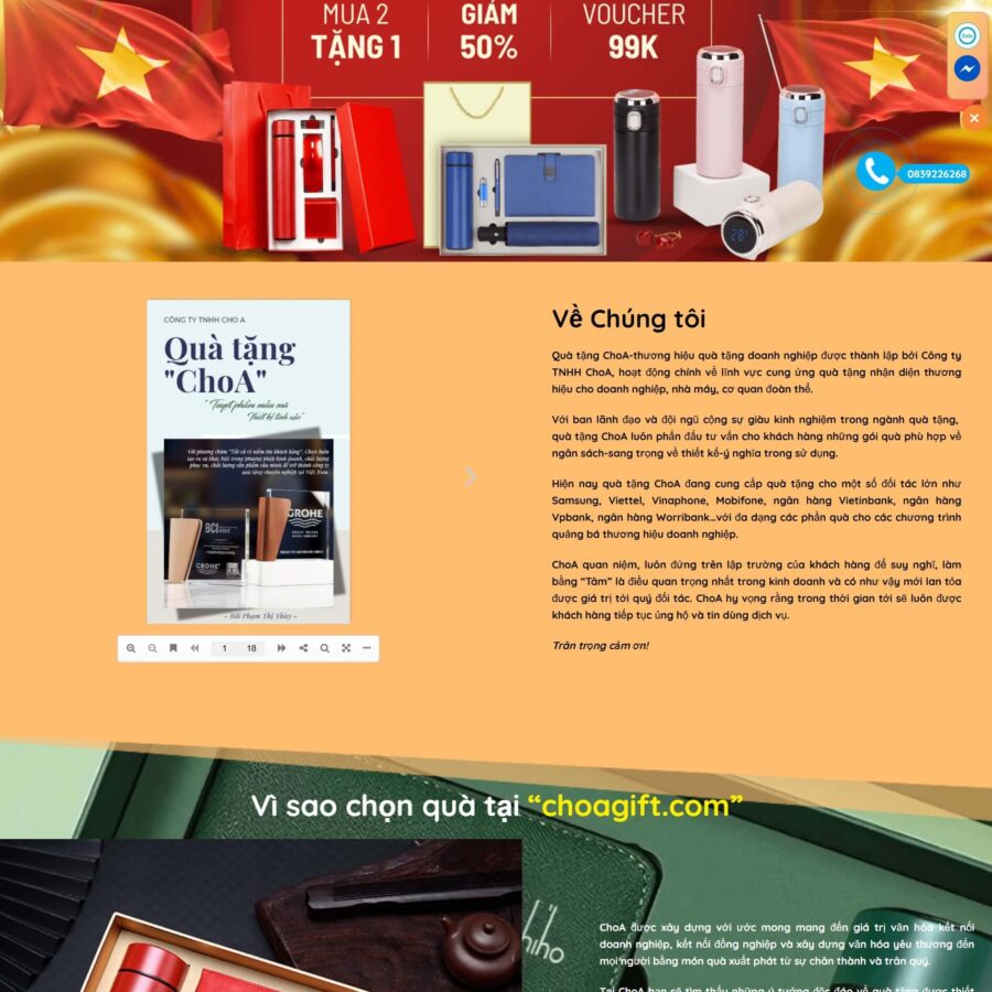 Theme WordPress Quà Tặng Choa