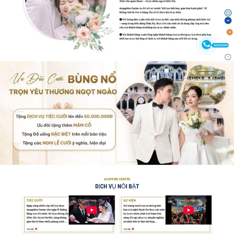 Theme WordPress Tin Tức Tổ Chức Tiệc Cưới