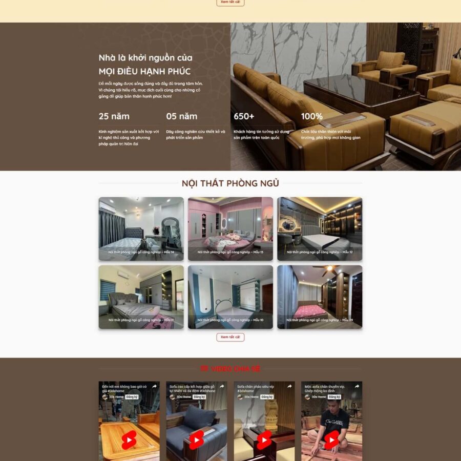 Theme WordPress nội thất bàn ghế gỗ tự nhiên