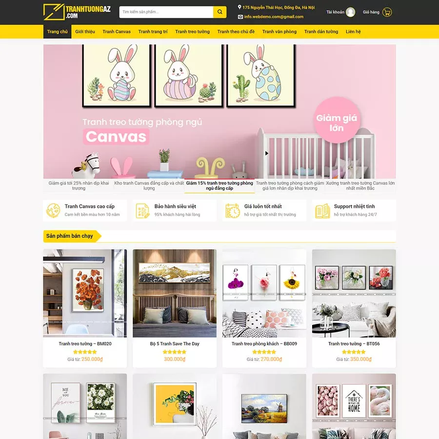 Theme WordPress bán tranh tường, canvas
